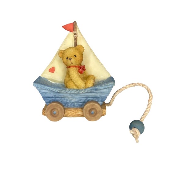 1999 Cherished Teddies Antique Sail Boat With Mini Bear Figurine NEW #537241 - Picture 10 of 10
